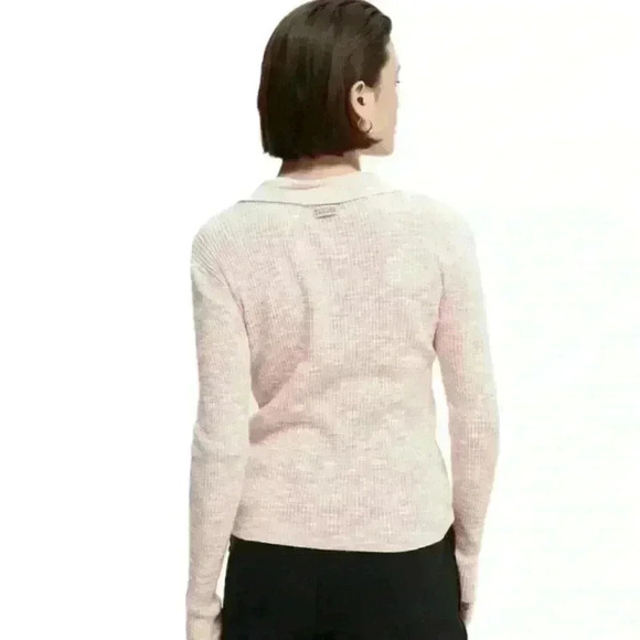 Scotch & Soda Pink/White Yarn Dyed Cardigan Knit  Sweater Size XS EUC! - Picture 3 of 13